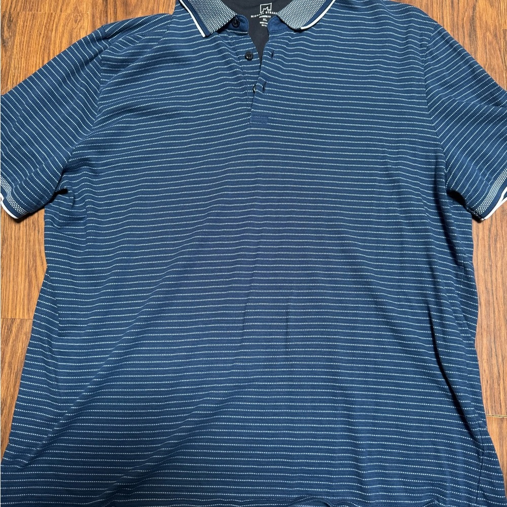 Navy Striped Polo Shirt
